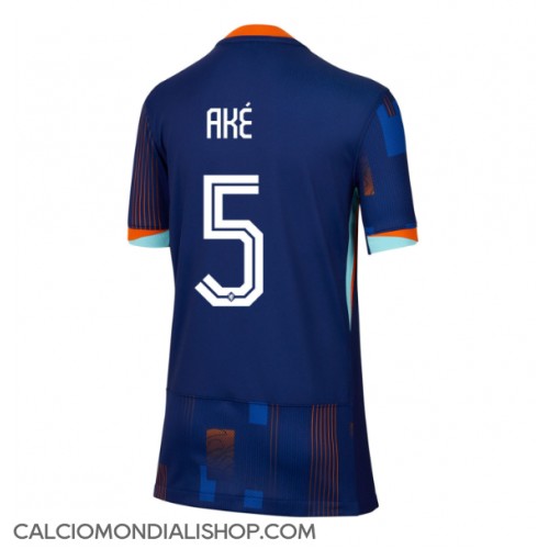 Maglie da calcio Olanda Nathan Ake #5 Seconda Maglia Femminile Europei 2024 Manica Corta